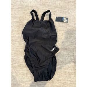 Speedo Women's Size 26 Swimsuit One Piece Pro‎ LT Super Black Solid Swimsuit